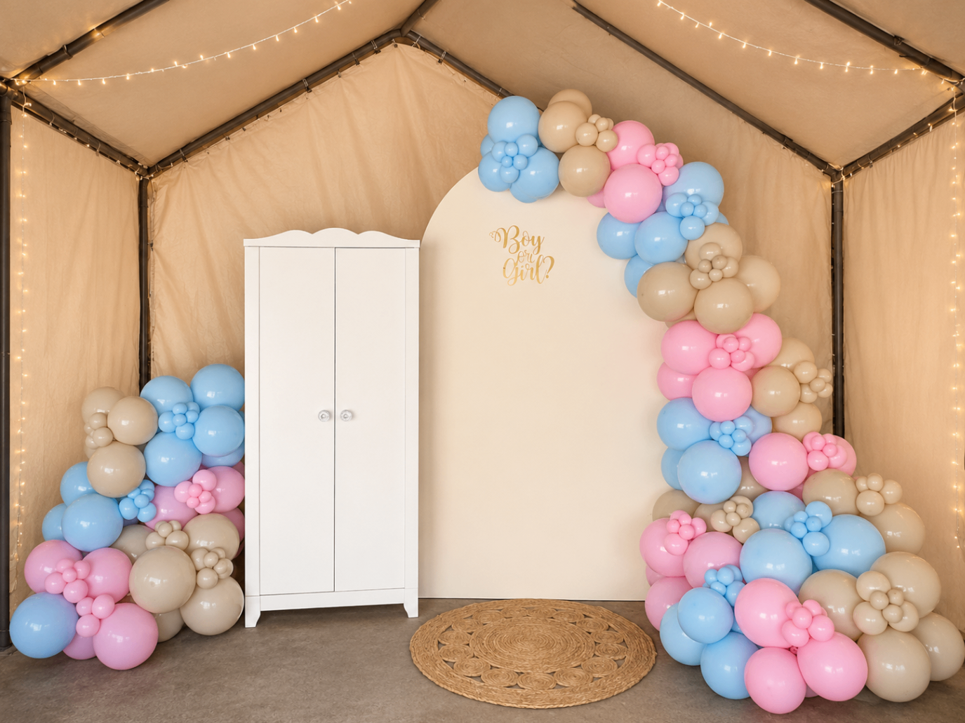 Gender reveal arch