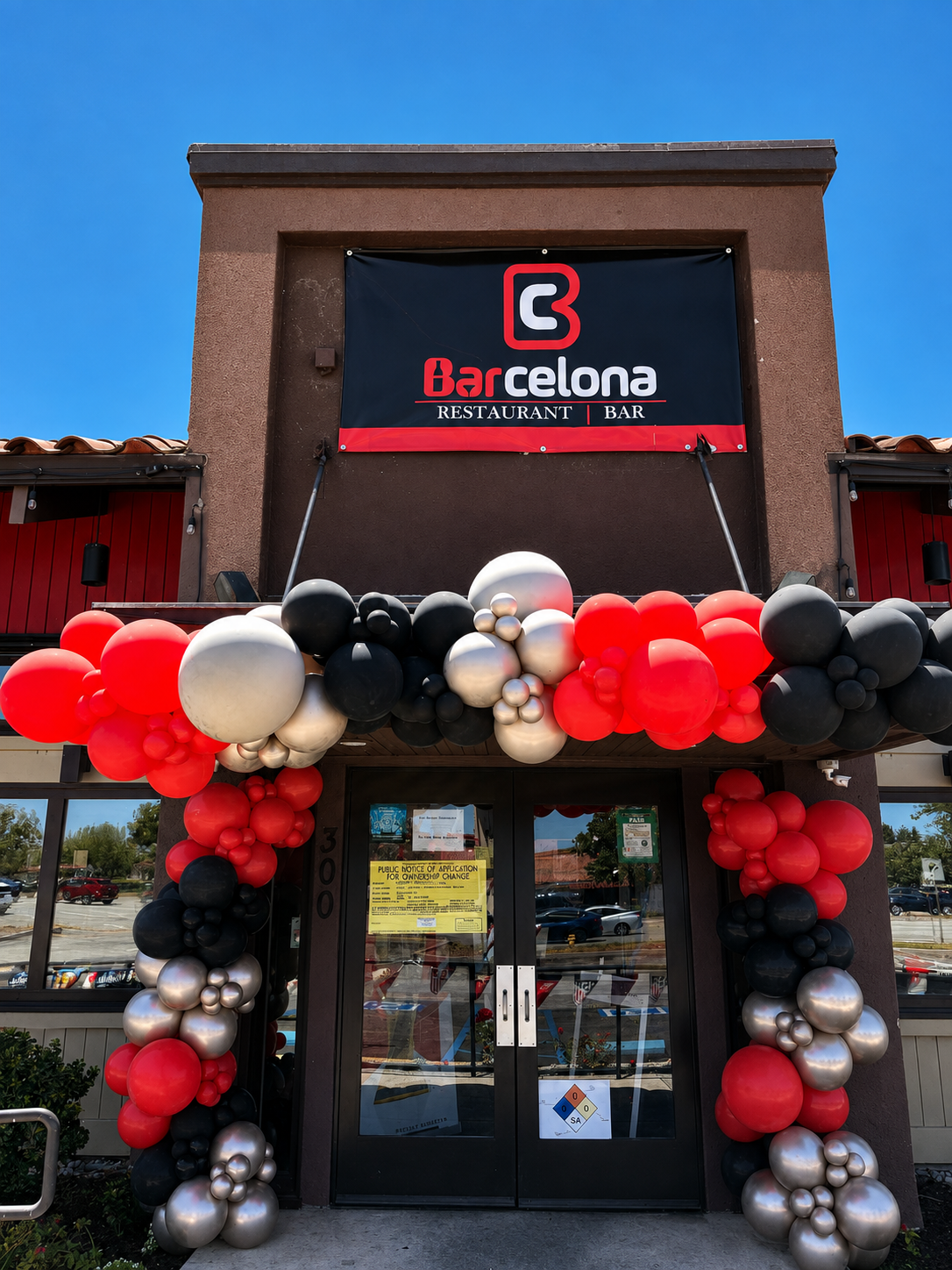 Restaurant grand opening arch